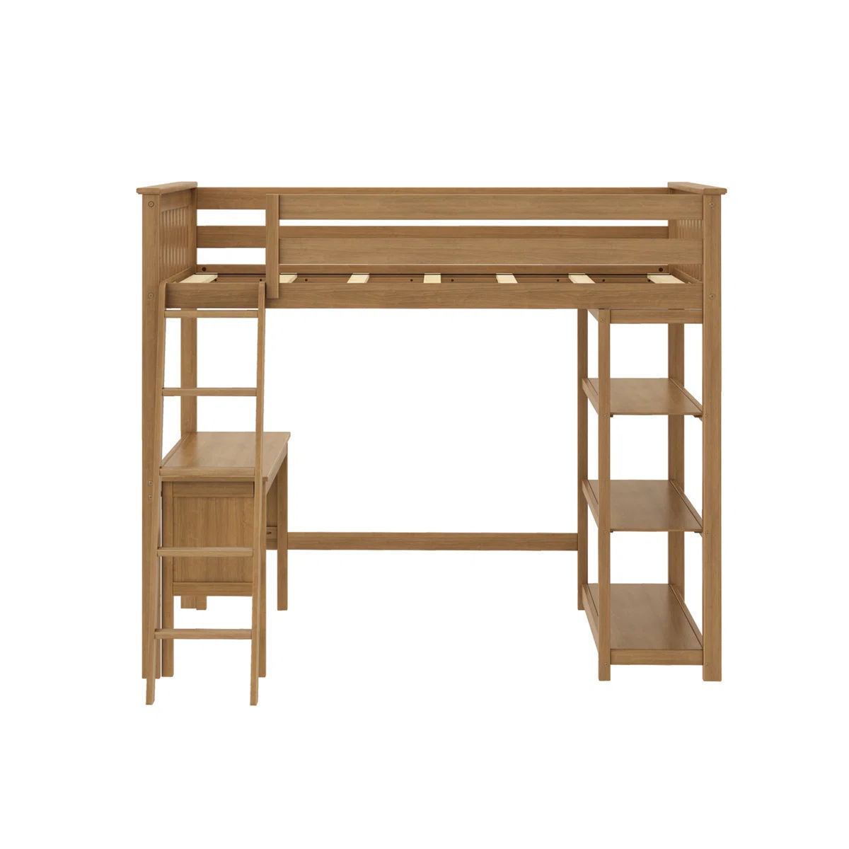Ermal Full High Loft Bed With Bookcase And Desk thumbnail 2